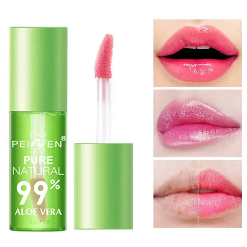 1PCS Moisturizing Natural Aloe Essence Lip Gloss Changable Color Portable Waterproof Long Lasting Nutritious Lips Care Lipstick — image 2