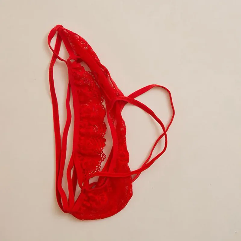 Sous-vêtements Sexy en string pour hommes, jouet transparent pour Lingerie en dentelle, poche bombée, taille basse, culotte d'été pour hommes — image 3