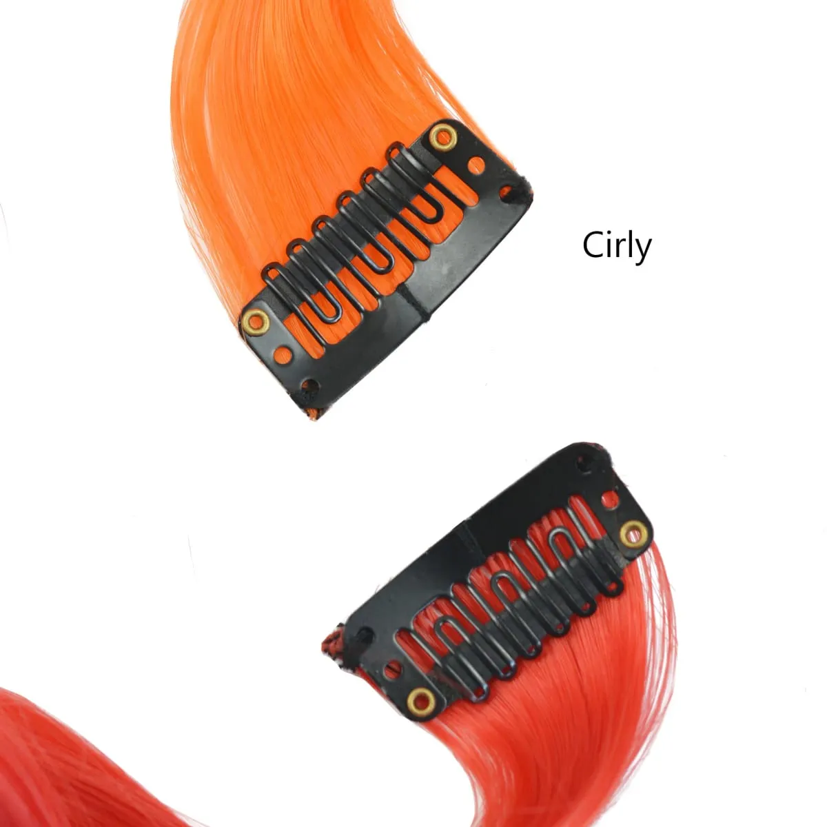 12 Colors Straight Curly Hair Synthetic Hairpieces Clip-In One Piece Pure Color Synthetic Hair Extension Pieces