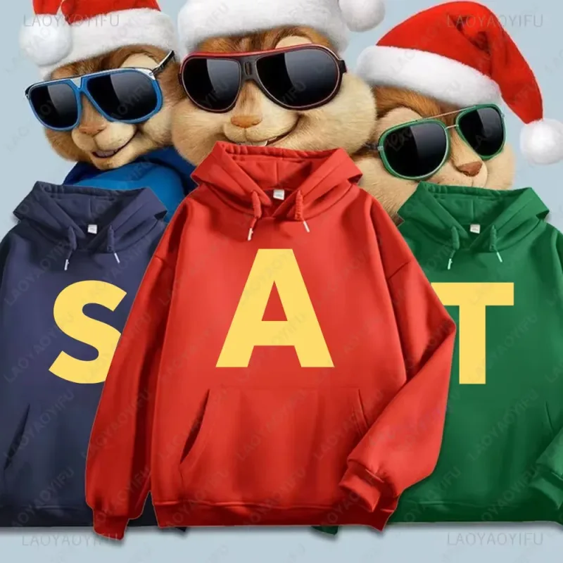 Alvin and The Chipmunks Anime Hoodies Eco Friendly A Letters Printing Sweatshirt Casual Streetwear Unisex Pullovers promo