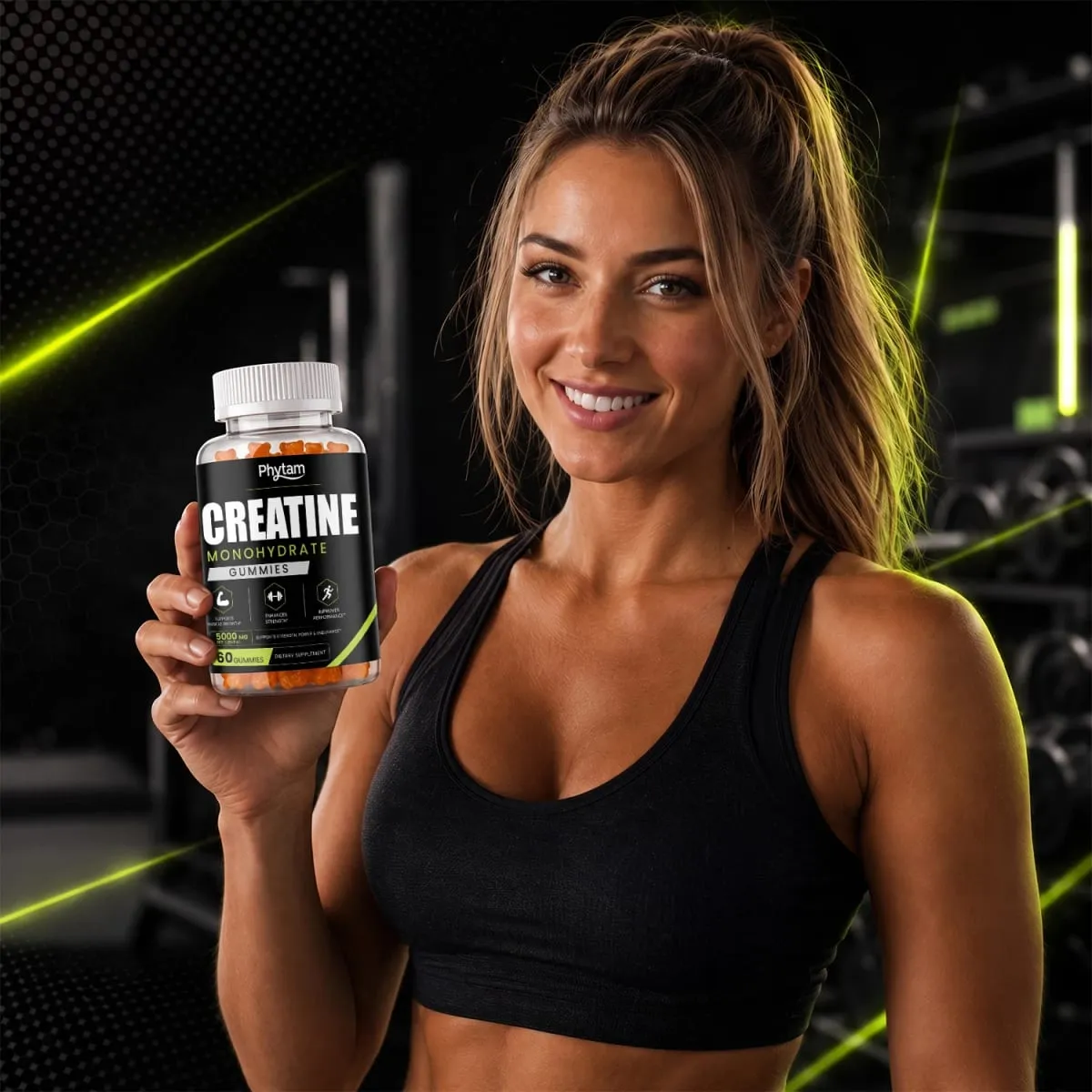 5000mg Creatine Monohydrate Bear Gummies 60 Count Chewable Daily Workout Nutrition Supplement Supports Athletic Performance & Muscle Maintenance — image 7