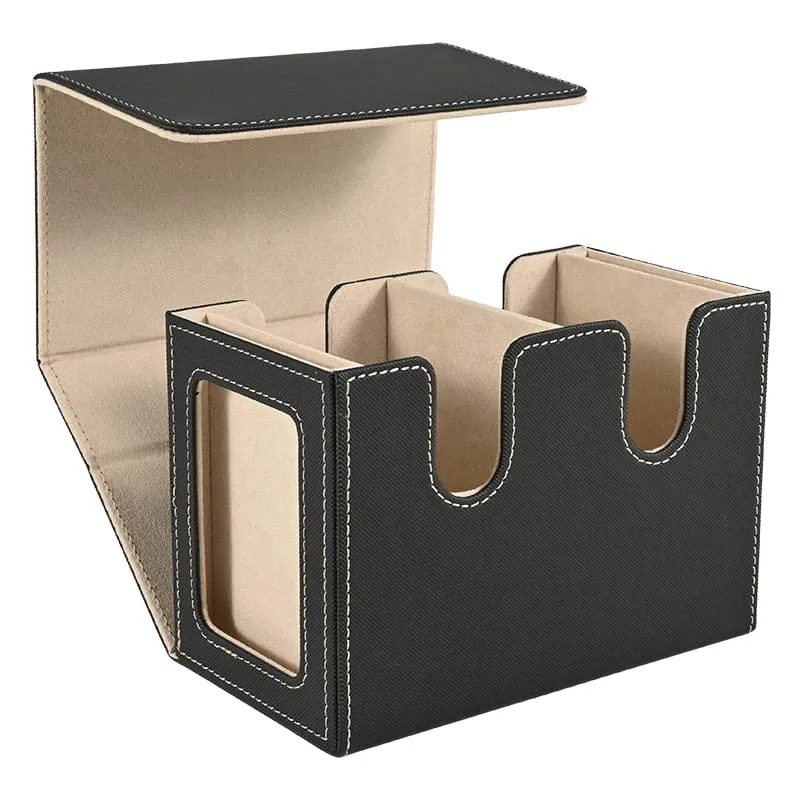 Deck Box with 2 Commander Display Double Deck Box for 140+ Single Sleeved Cards Fits for TCG CCG Magic Cards