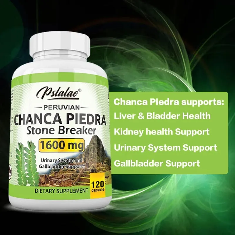 Chanca Piedra Capsules 1600mg - Soutien des voies urinaires Supplément sans OGM Écrasement des calculs rénaux