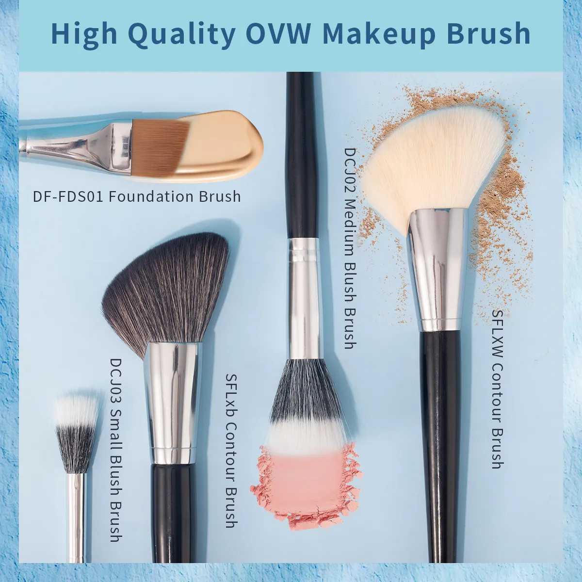 OVW NEW Makeup Brushes Black Handle Soft Fluffy Eyeshadow Foundation Concealer Blending Blush Brush Cosmetics Beauty Tool