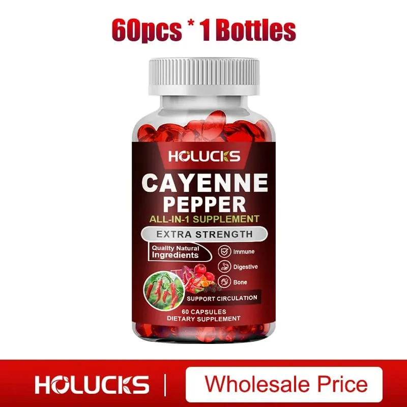 Les capsules de poivre de Cayenne soutiennent le métabolisme et la digestion Complément alimentaire végétalien sans OGM