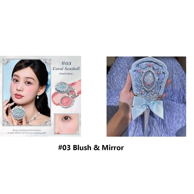 Flowerknows Shell's Jewel Makeup Dárková sada Eye Blush Lip Glaze Fixační pudrový primer pro ženy Kompletní sada