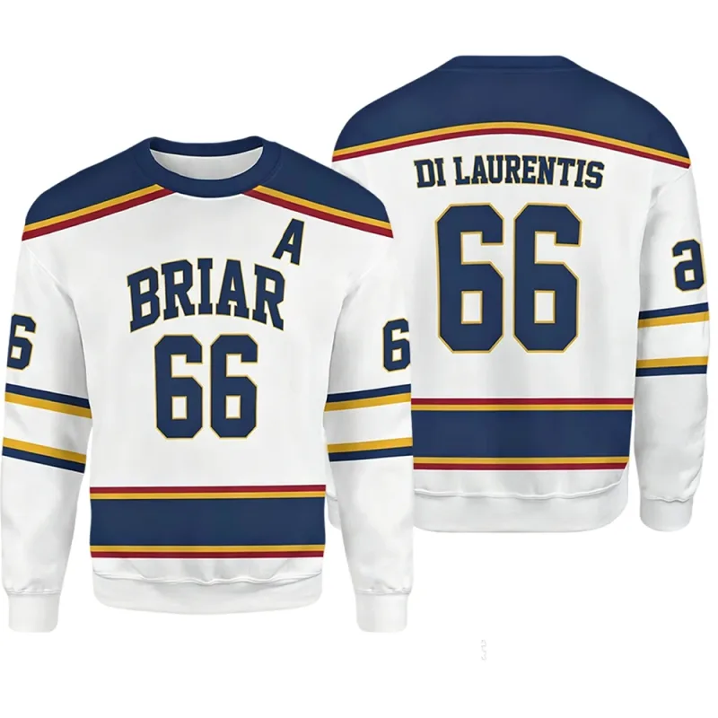2026 New Off-Campus Briar University Hockey Print Pullover Unisex Casual Streetwear Graham 44 DI LAURENTIS 66 Cosplay Sweatshirt
