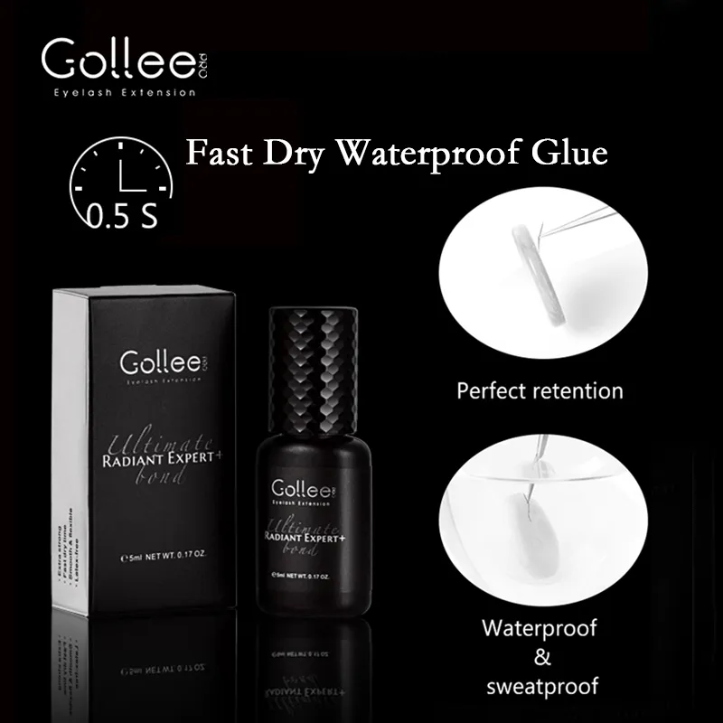 Gollee 0.5s Fast Dry Lash Extension Glue Professional Lash Adhesive Lasting 6-8 Weeks Waterproof Grafting Eyelash Super Bonder