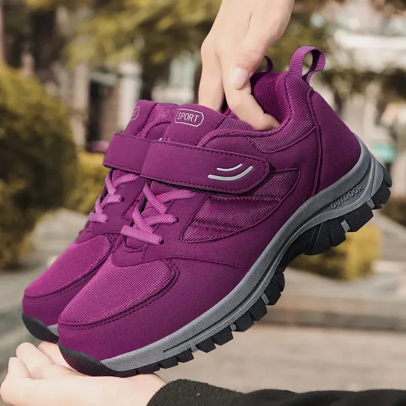 Men's Trendy Running Shoes With Hook And Loop Fastener Comfy Breathable Wear Resistant Shock Absorption Cushioned Sneakers