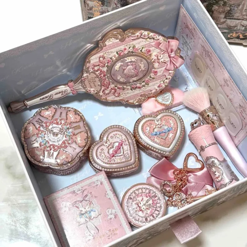 Flower Knows Bunny Garden Makeup Set - Free Cosmetics Box with Blush Eyeshadow Lip Gloss High-Quality Gift Set
