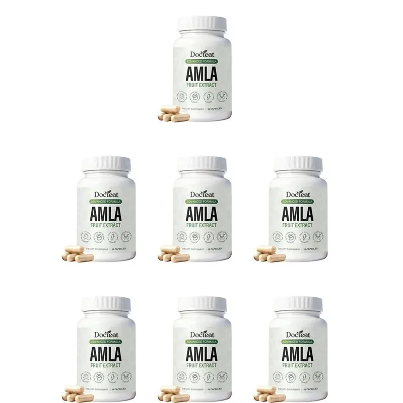 Docteat Amla gyümölcskivonat kapszula az immunrendszer támogatásáért és a bőr egészségéért C-vitamin B3-vitaminnal CoQ10 és PQQ 60 kapszula