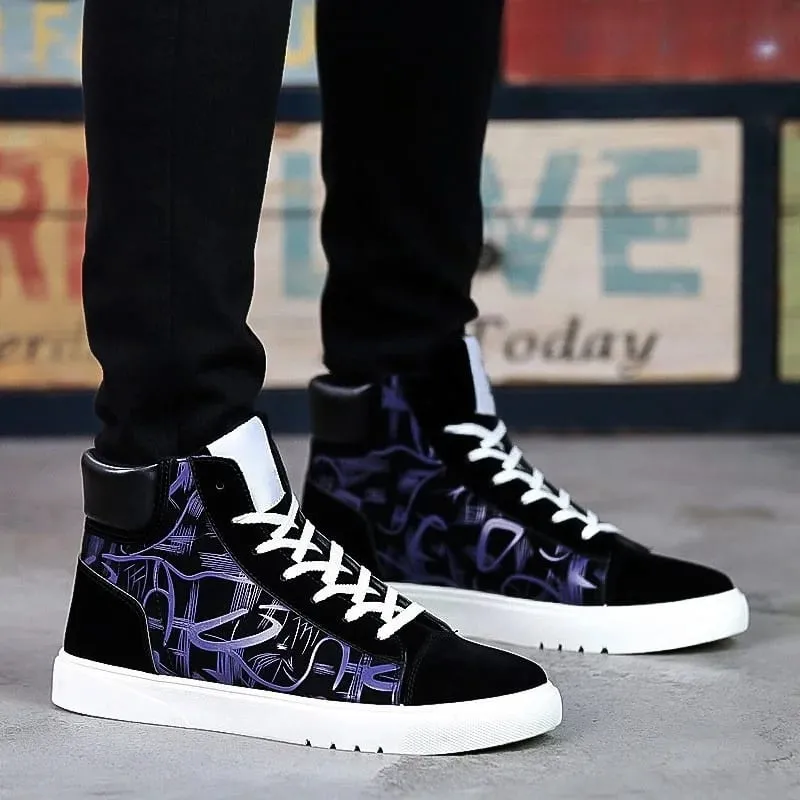 Pu Leather Men Shoes Sneakers Trend Casual Breathable Leisure Sneakers Non-Slip Footwear Vulcanized Shoes Tenis Masculino Boots