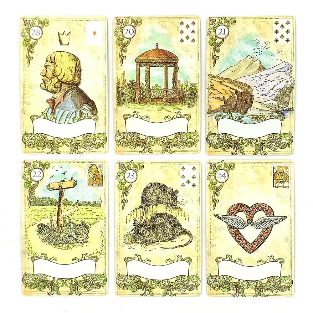 Old Style Lenormand Fortune-Telling Cards English Version A 38 Oracle Deck Divination Borad Games Cards Game Meditation & Gifts