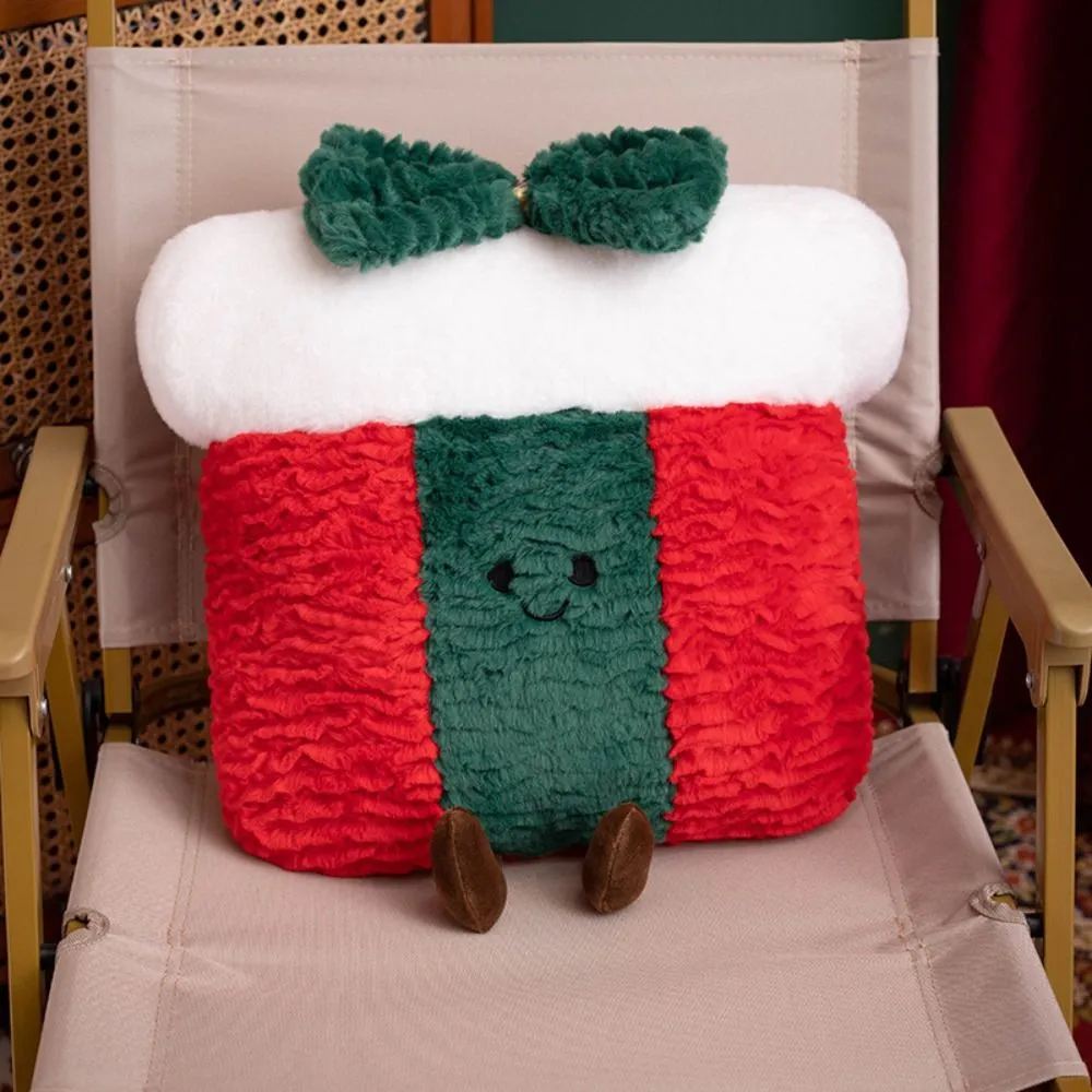 Cute Creative Shape Christmas Pillow Soft Stuffed Comfortable Gingerbread Man Cushion Seasonal Pattern Waist Cushion Home Decor