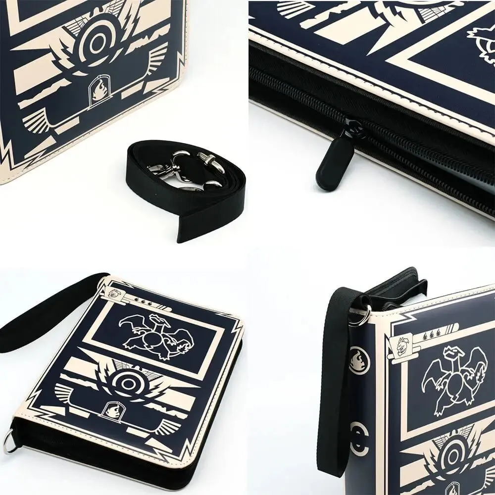 400PCS Card Album Binder Sleeves with Zipper PTCG Yugioh TCG 4-Pocket Trading Card Collection Card Holder Toys Gift — image 4