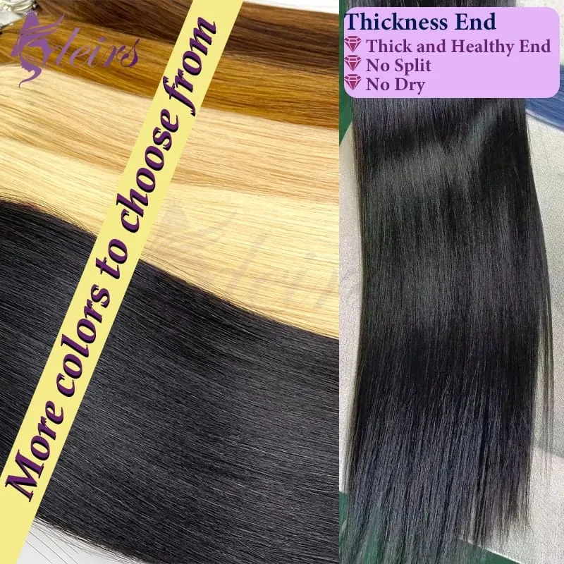 New Double-line Feather Hair Extensions Natural Real Human Hair Microring Hair Extensions Brown Blonde Color Straight