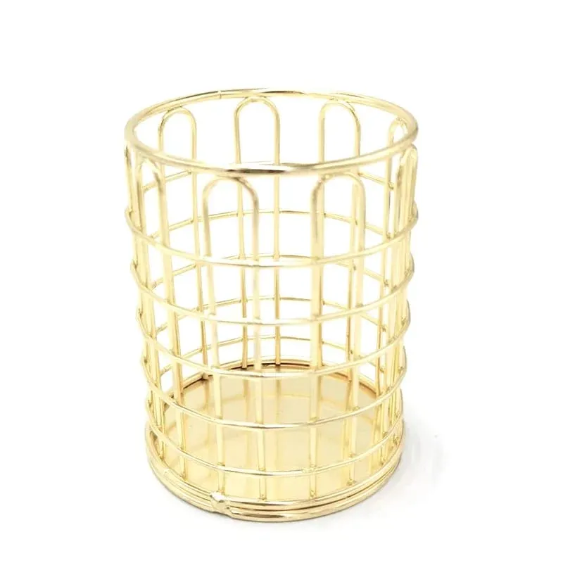 Cosmetics Makeup Brushes Storage Box Cylindrical Case Storage Lipstick Brush Pen Holder Organizer Wrought Iron Pen Storage
