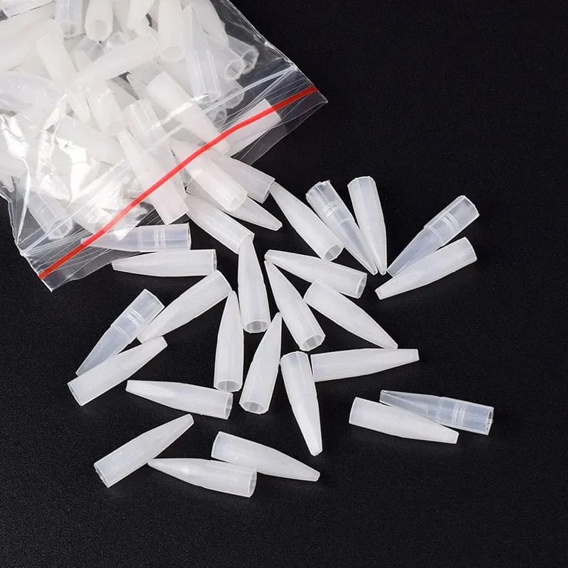 100Pcs Microblading Tattoo Needle Tips Nozzle Caps for Eyebrow Lip Eyeline Permanent Makeup Tattoo Machine Gun