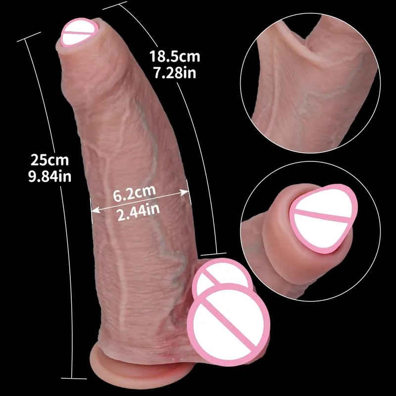 Günstiger weicher Schwanz, realistischer Strapon, großer Dildo, Hautgefühl, kleiner Penis, doppelter Silikon-Saugnapf, Dick, schwules Analsexspielzeug für Männer und Frauen — image 10
