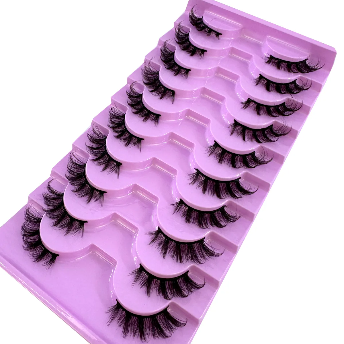Half Lashes 10 Pairs Half Lashes Soft Natural Cat Eye Lashes Makeup Tool Fake Eyelashes Extension Fluffy Faux Cils