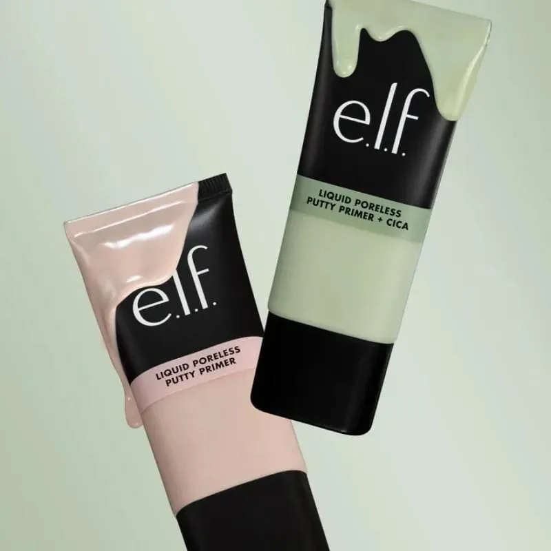 Elf Liquid Poreless Putty Primer Power Power Grip Matte Primer Dewy Setting Spray Halo Glow Liquid Filter & Blush Beauty Wand