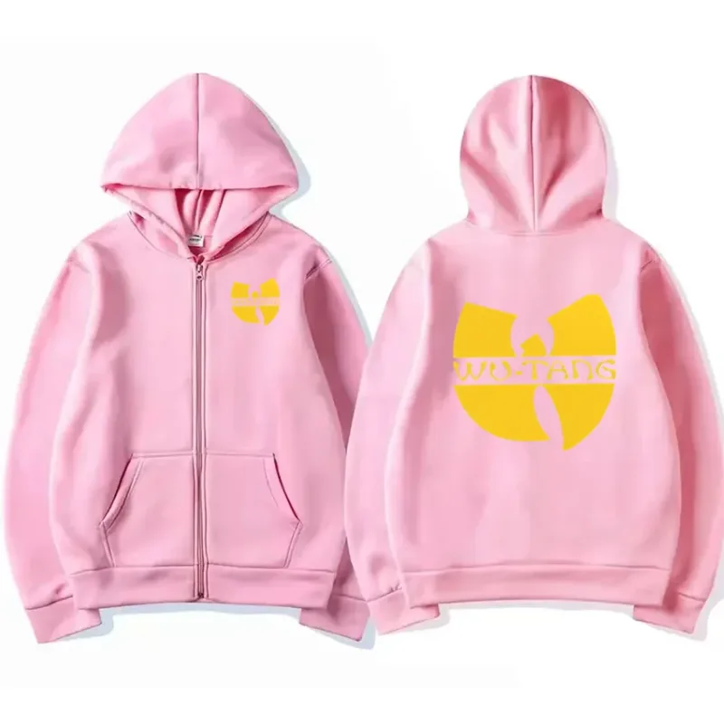 Hip hop années 90 wu clan t-tangs gráficos hoodie masculino feminino punk zip up jaqueta de manga longa velo casaco gótico solto streetwear