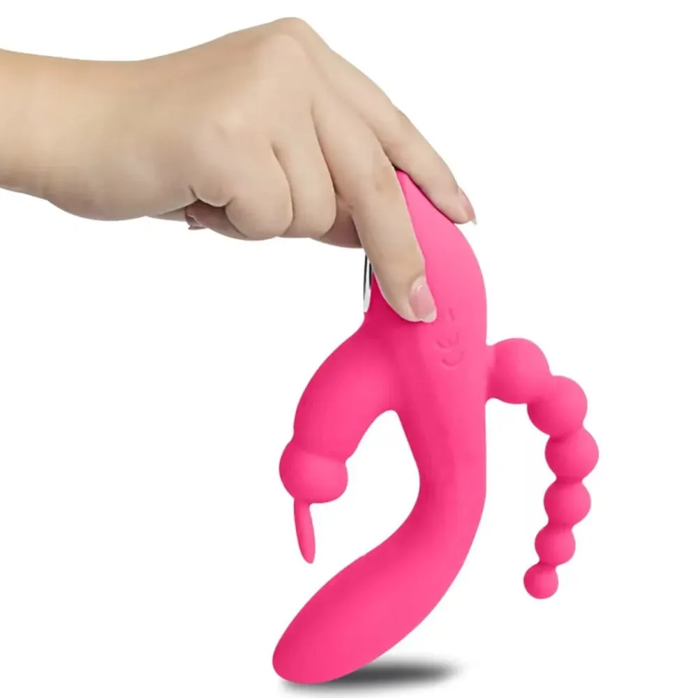 12 Modes G Spot Rabbit Vibrator Clitoral Stimulator Anal Triple Curve Massager Anal Beads Sex Toys For Women Couples Dildo — image 6