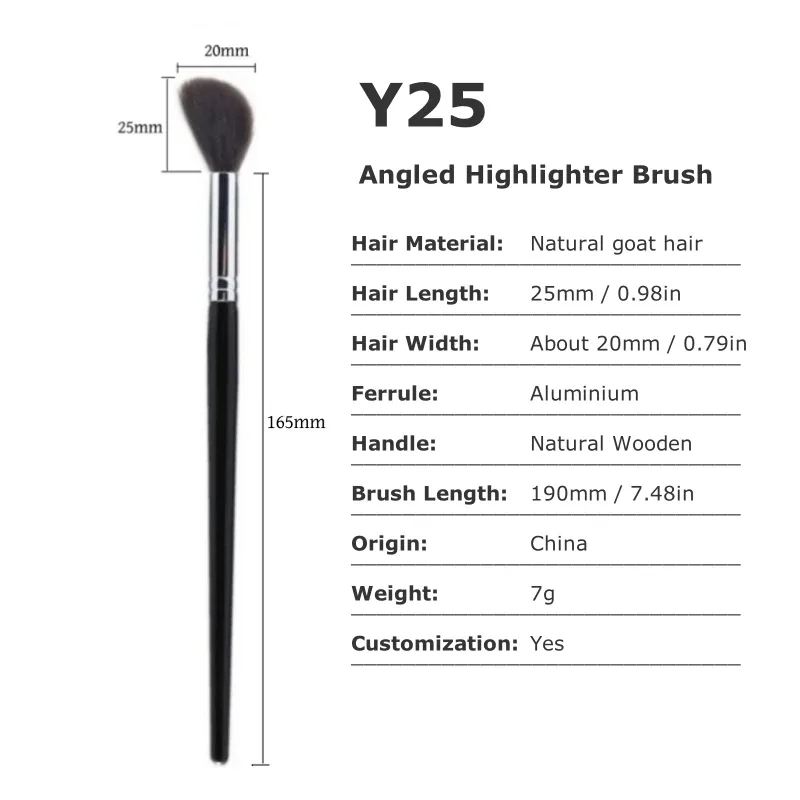 Angled Highlighter Brushes Face Shadow Blending Natural Goat Hair Powder Blusher Makeup Brush Tools