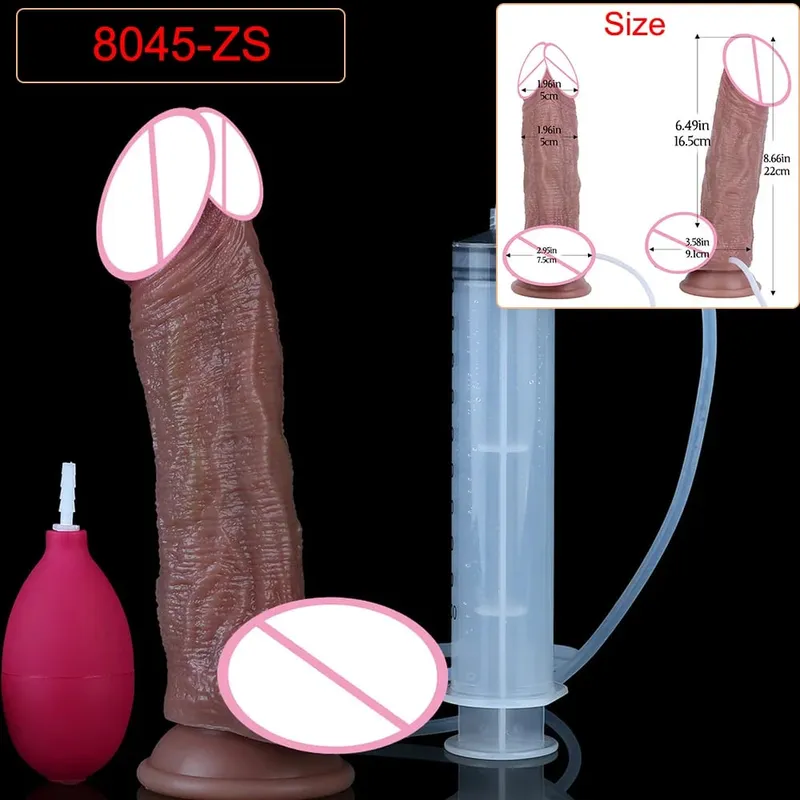 Deep Veins Ultra Squirting Dildo Silicone Skin Touch Long Ejaculating Butt Plug For Men Women G-Spot Stimulate 18+ Sex Toys