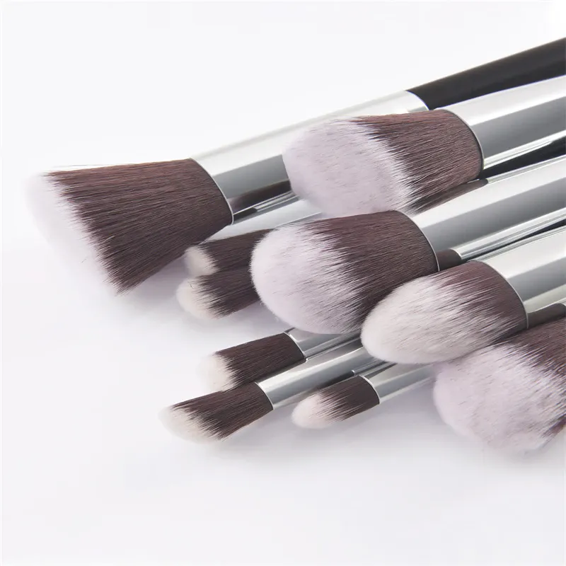 10PCS Makeup Brushes Set Professional Soft Bristles Eyeshadow Foundation Blending Brushes for Makeup Artists Pink White Black — image 2