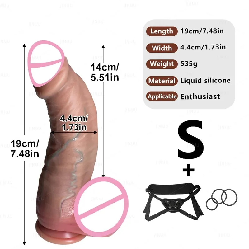 Realistisk 3 størrelser Phimosis Dildo Realistisk Penis Blød Silikone Mand Kønsorganer Vaginal Onani Sugekop Pik Kvinde Analsex
