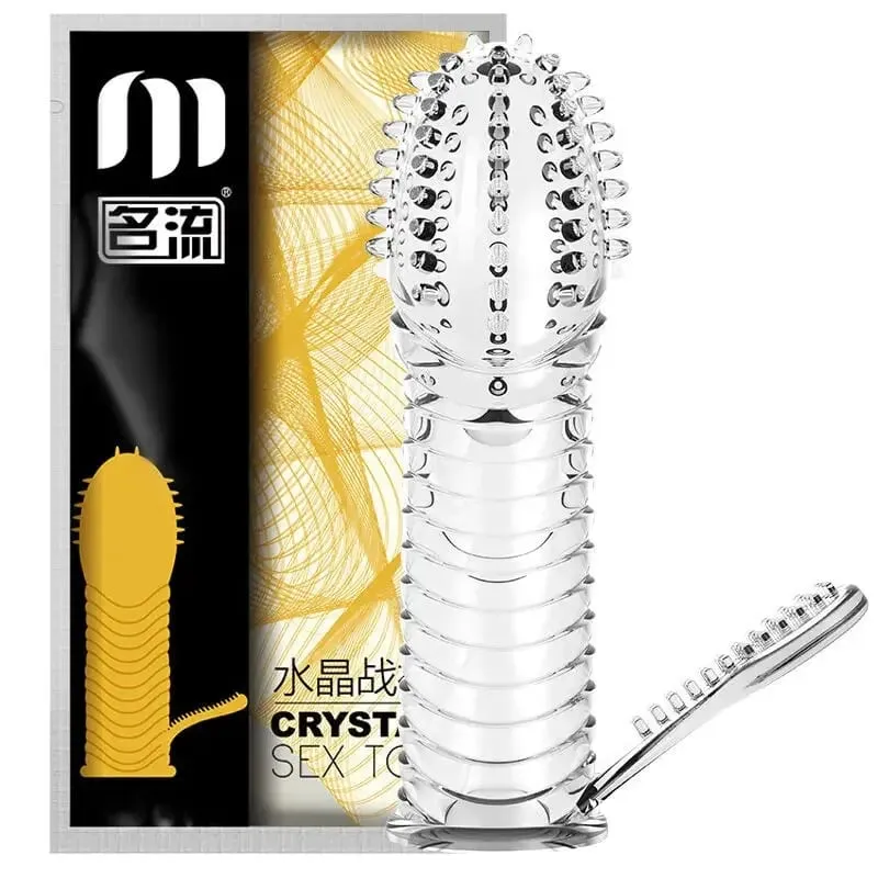 Big Spikes Penis Cock Ring Sheath Reusable Penis Sleeve Ejaculation Time Delay Ribbed Stimulate Penis Sleeve Sex Toys for Male