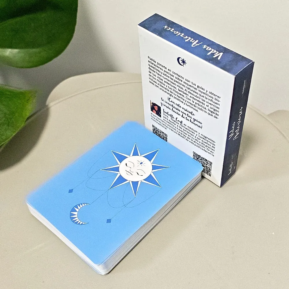 42 Pcs Vidas Anteriores Oracle Cards Spanish Edition Past Lives Deck for Karma Soul Healing 10.5*7.5cm Double-Sided Embossed