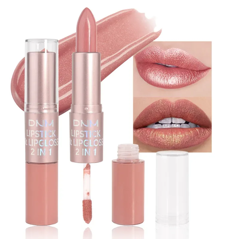 DNM Double Headed Mate læbestift og lipgloss Langtidsholdbar makeup 2 i 1 stift fugtgivende lipgloss Tint Kosmetik Lip Stain