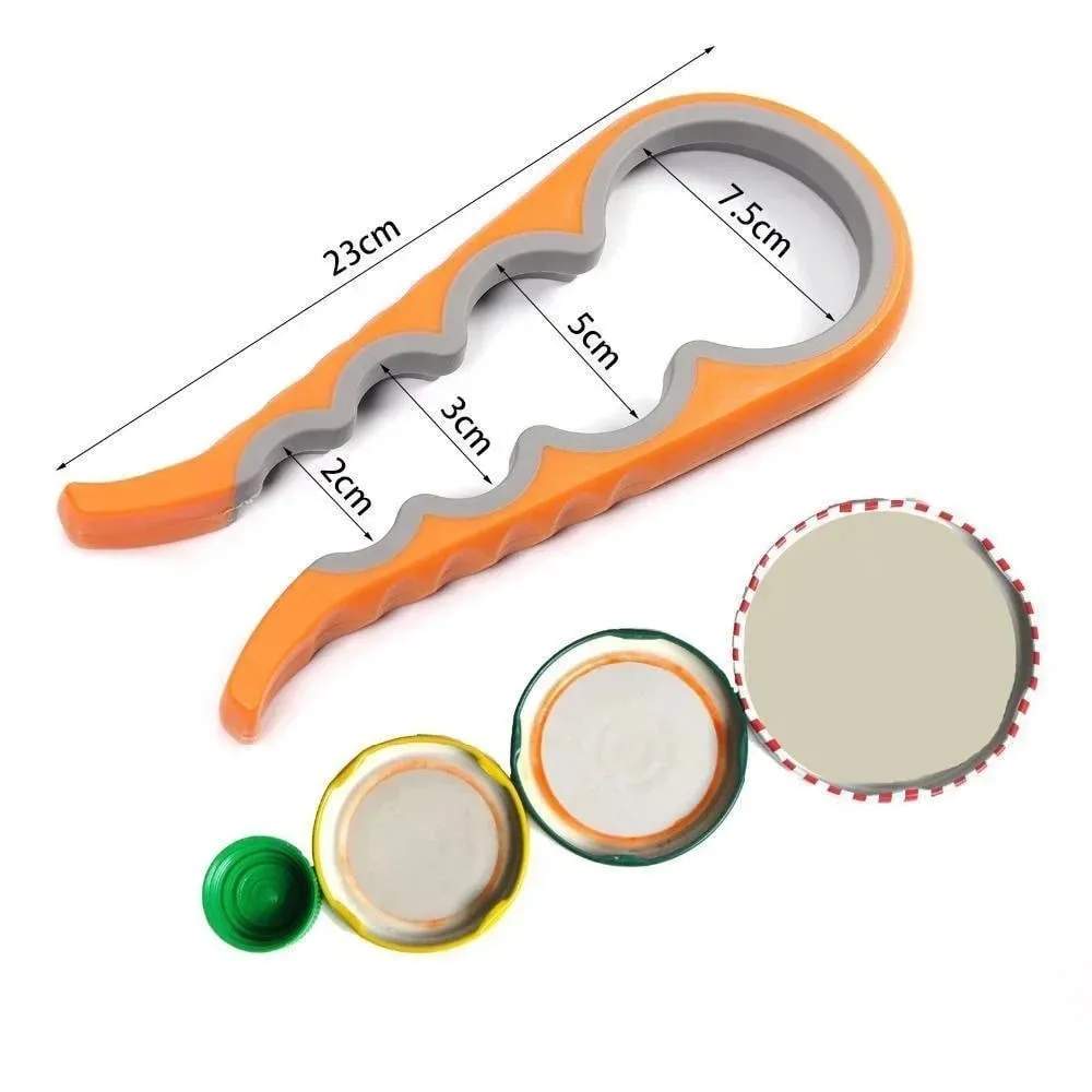 4 in 1 Multi-Function Non Slip Colorful Can Opener Tool Get Lids Off Easily Jar Opener Bottle Opener Jar Gripper for Weak Hands — image 5