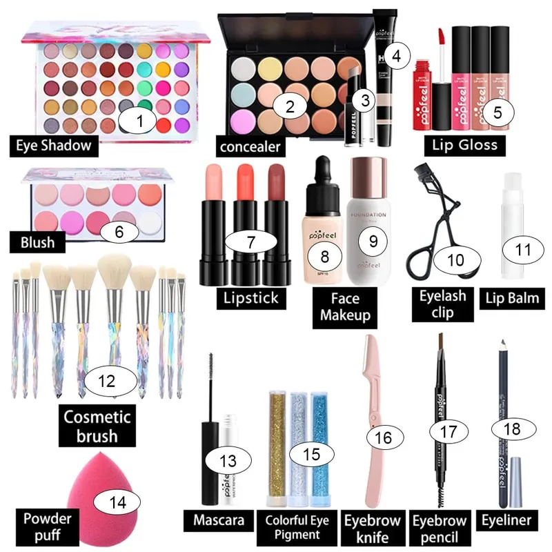 All In One Makeup Kit for Women Full Kit Set All in One Makeup Sets Include Eyebrow Eyeliner Eyeshadow