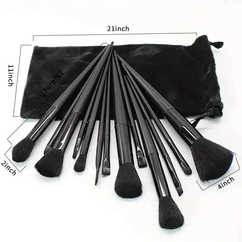 13PCS Black Makeup Brushes Set Powder Foundation Blush Kabuki Blending Makeup Beauty Tools Brochas Maquillaje for Cosmetics