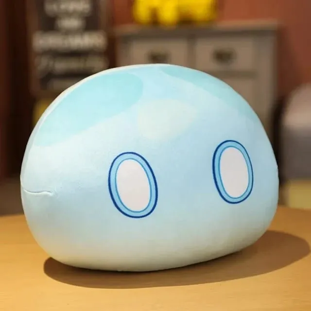 Baru 10Cm Proyek Anime Lucu Genshin Impact Slime Mainan Bantal Mewah Kawaii Kartun Anime Mainan Bantal Hadiah Ulang Tahun Natal untuk Anak-anak