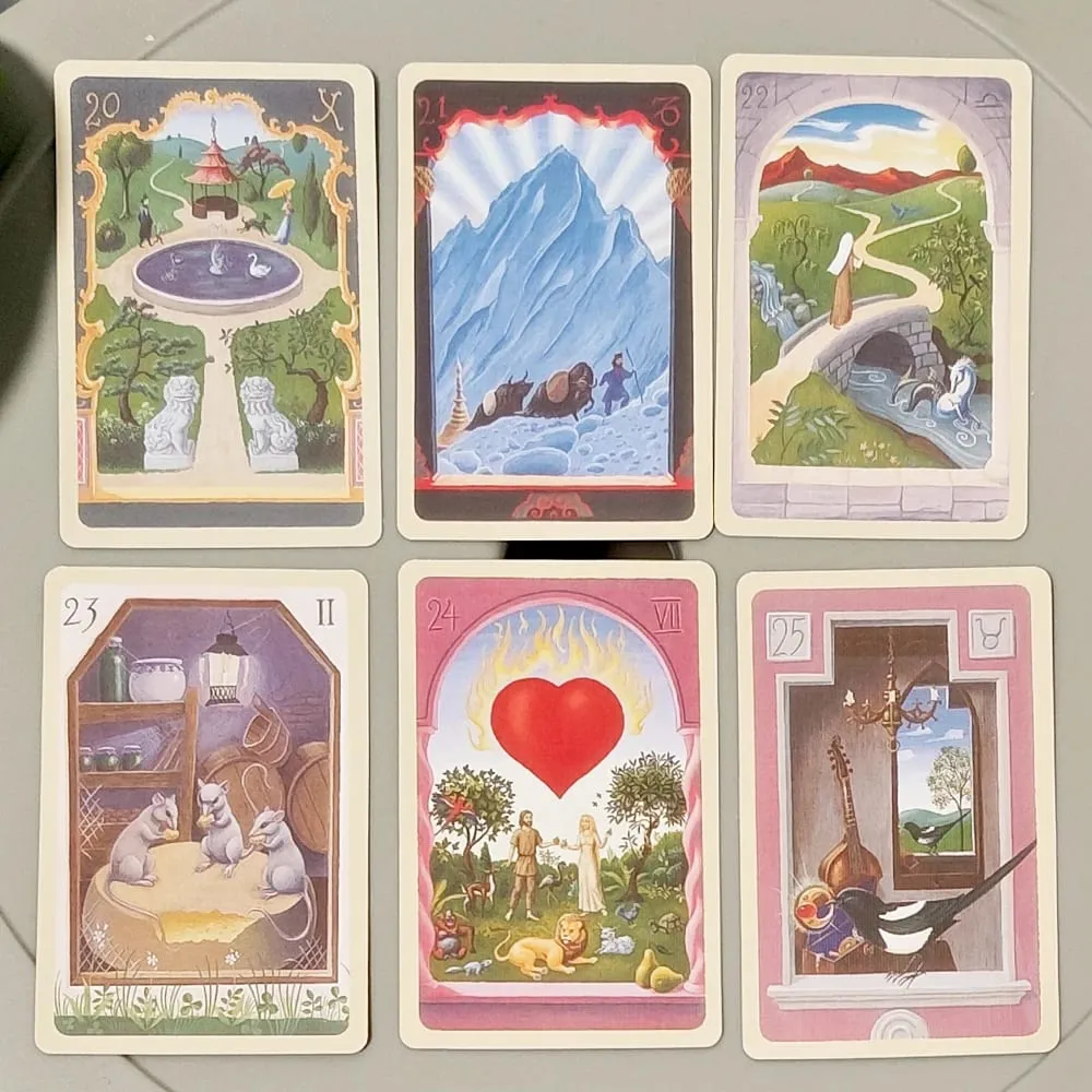 9*6cm Mystical Lenormand Deck Printed on 350GSM Double-embossed Cardstock 36 Pcs Lenormand Cards