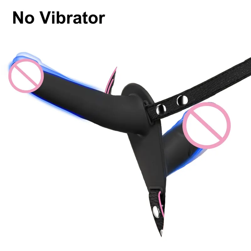 Strap-On Dildo with Adjustable Harness Wearable Realistic Double Dildo Vibrators Adult Sex Toys for Women Lesbians