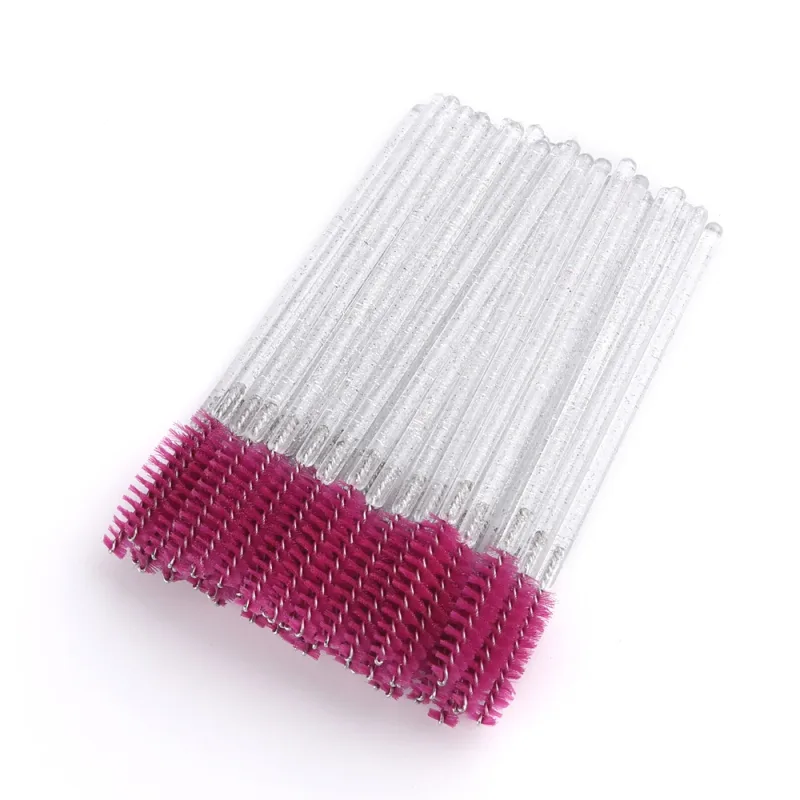 50pcs Disposable Eyelash Brushes Extension Crystal Eyebrow Brush Mascara Wand Eye Lashes Cosmetic Tool Set Makeup Beauty