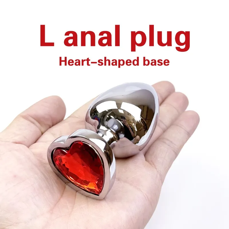 Heart-shaped metal anal plug Beginner's anal plug Anal massage dilator Adult couples sex toy Masturbation stimulation tool