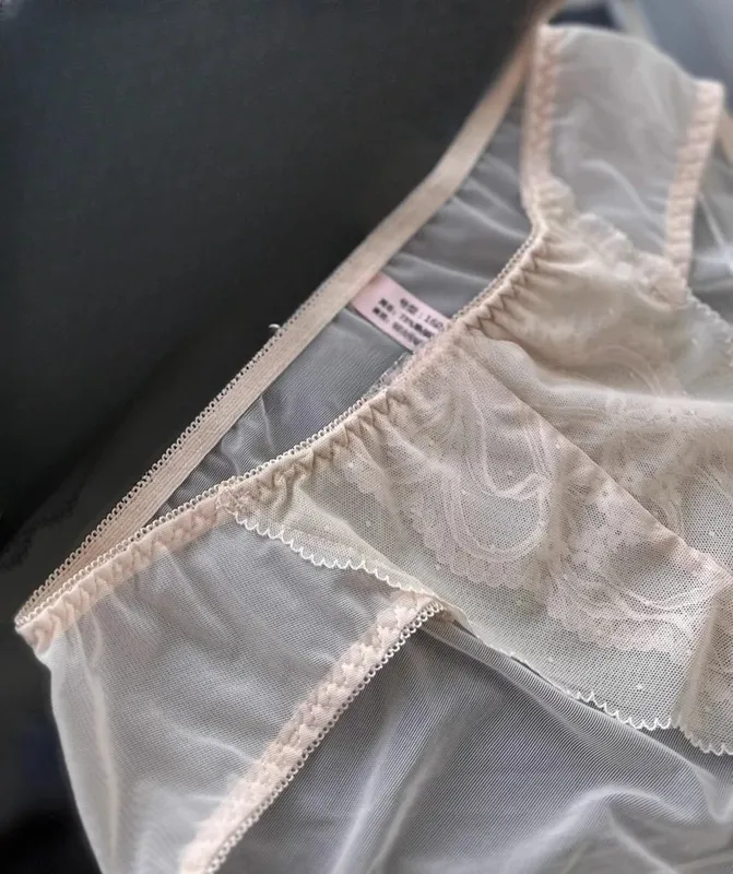Victoriansk inspireret Demi BH & Knicker Sæt | Sheer Mesh Lace Push Up for lille buste Anti-Sagging | Luksus Lingeri MOYISU Trusse