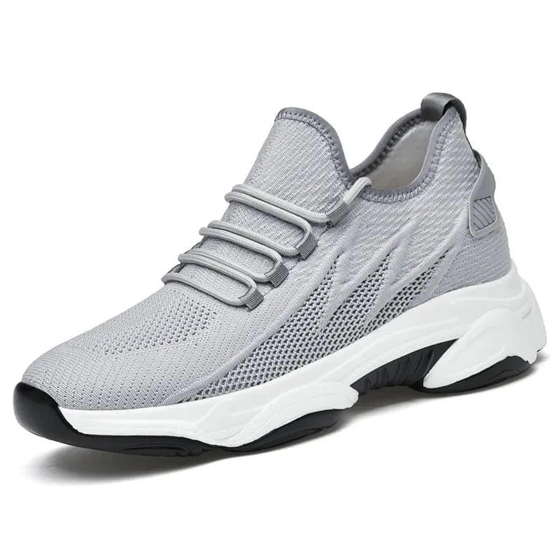 Men's Invisible Height Increasing Casual Shoes 10cm Elevator Breathable Mesh Upper Walking Shoes with Soft Bottom