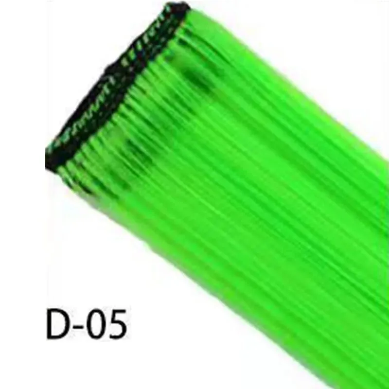 Synthetic 10Pcs colorful Hair Extensions Clip in Colored Party Highlights Extension for Kids Girls Long Straight Hairpiece
