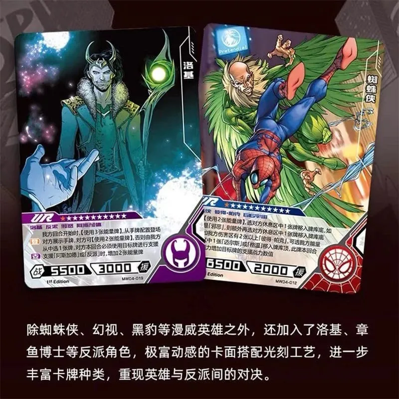 Genuíno cartão da        vingadores heróis duelo cartão versão competitiva homem de ferro thor capitão cr américa coleção cartões brinquedos