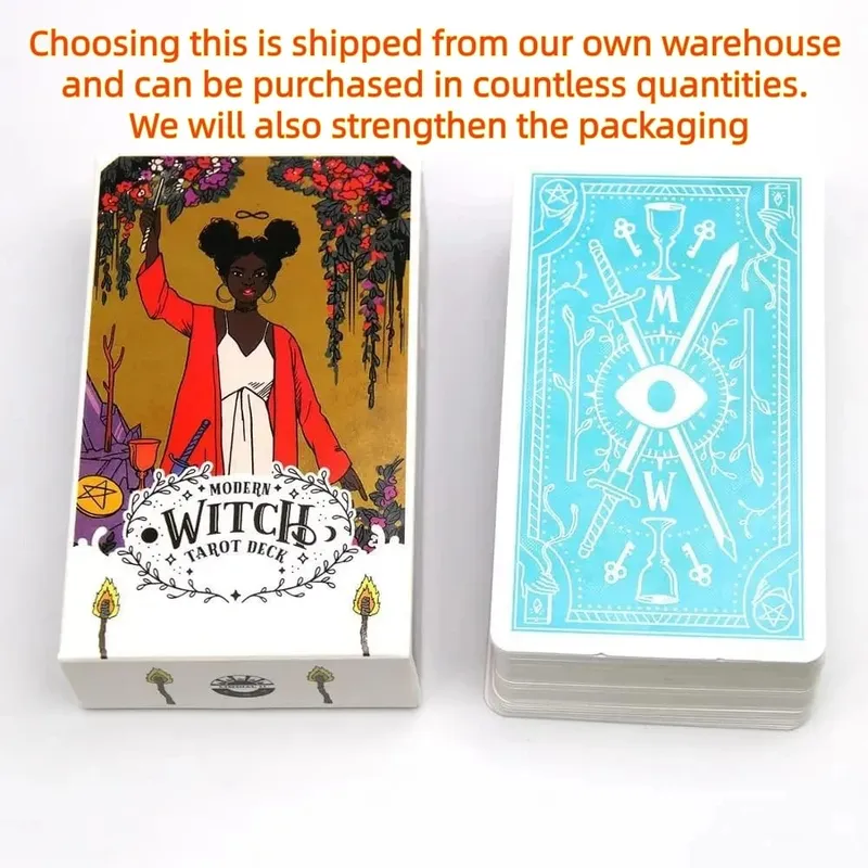 Modern Witch Tarot Deck English Version Tarot Card Deck Board Game PDF Guidebook Divination Fate for Women Girls Personal Use