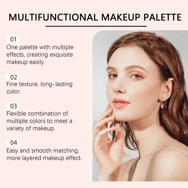 7 Colors Multi Function Makeup Palette Integrated Matte Shimmer Eye Shadow Blusher Highlight Contour Professional Palette Gifts