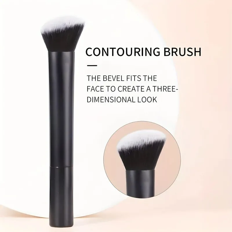 1 Angled Blush And Contour Brush Makeup Brush Foundation Brush Perfect for Cheeks Forehead Chin Nose Blending And Shaping