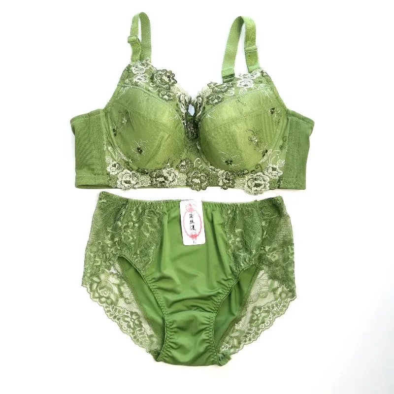 Bra Set Lingerie Bras Para sa Babae Underwear Sets Intimate Embroidery Plus Size Damit 2 Piece Bra Brief Sets B C D E F G H — image 3